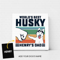 Thumbnail for Custom Dog Canvas - Personalized World's Best Husky Dad Gift For Dad - Matte Canvas