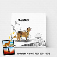 Thumbnail for Personalized Dog Gift Idea - Funny Super Hero Line Art For Puppy Lovers - Matte Canvas