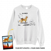 Thumbnail for Personalized Dog Gift Idea - Funny Character Line Art For Puppy Lovers - Standard Crew Neck Sweatshirt