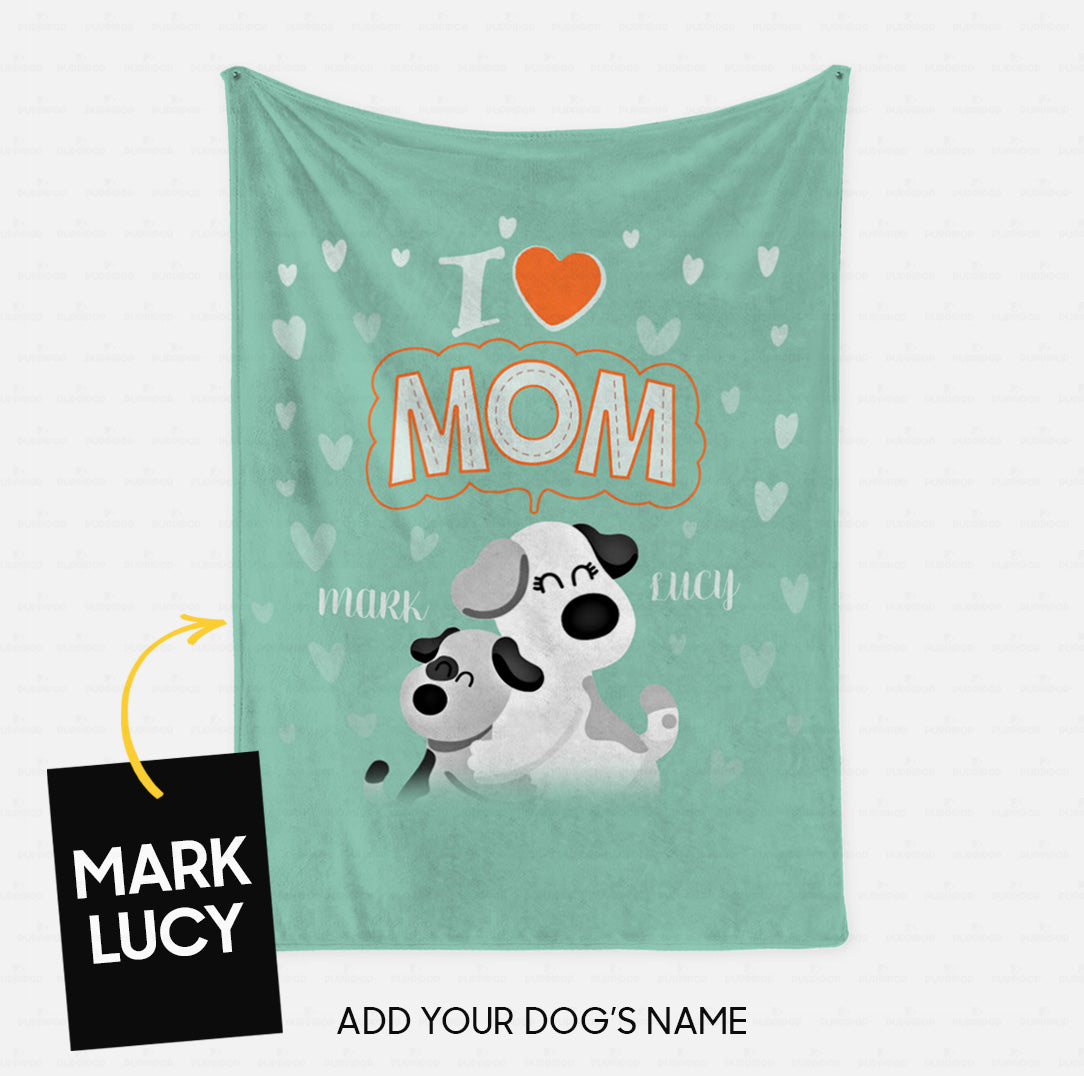 Personalized Dog Gift Idea - I Love Mom For Dog Mom - Fleece Blanket