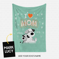 Thumbnail for Personalized Dog Gift Idea - I Love Mom For Dog Mom - Fleece Blanket