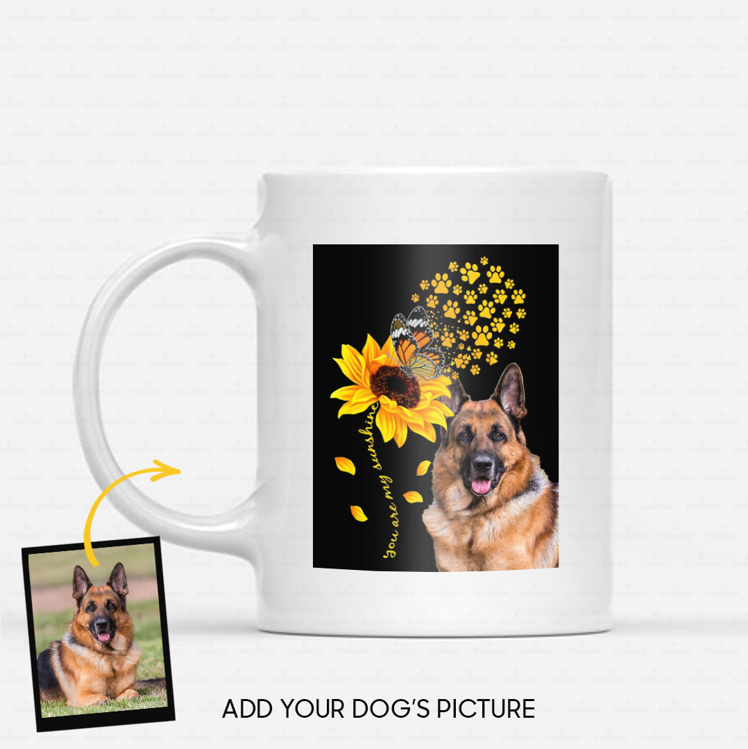 Custom Dog Mug - Personalized Sunflower Gift For Dad - White Mug