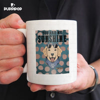 Thumbnail for Custom Dog Mug - Personalized You Are My Sunshine Pink Flower Gift For Dad - White Mug