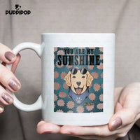 Thumbnail for Custom Dog Mug - Personalized You Are My Sunshine Pink Flower Gift For Dad - White Mug