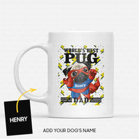 Thumbnail for Personalized Dog Gift - World's Best Pug Superhero For Puppy Lovers - White Mug