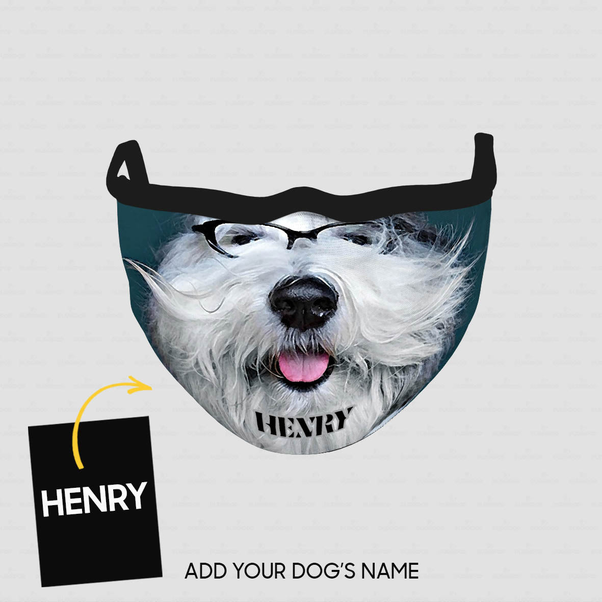 Personalized Dog Gift Idea - Dog With White Hair Wearing Glasses For Dog Lovers - Cloth Mask