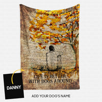 Thumbnail for Custom Dog Blanket - Personalized Man And A Dog Beside The Tree Gift For Dad - Fleece Blanket