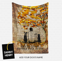 Thumbnail for Custom Dog Blanket - Personalized Man And Two Dogs Beside The Tree Gift For Dad - Fleece Blanket