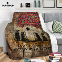 Thumbnail for Custom Dog Blanket - Personalized Man And Four Dogs Beside The Tree Gift For Dad - Fleece Blanket