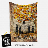 Thumbnail for Custom Dog Blanket - Personalized Man And Four Dogs Beside The Tree Gift For Dad - Fleece Blanket