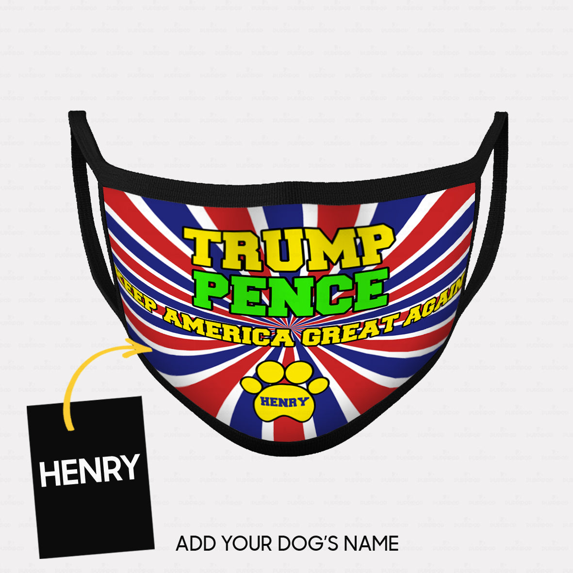 Personalized Dog Gift Idea - America Trump Pence For Dog Lovers - Cloth Mask