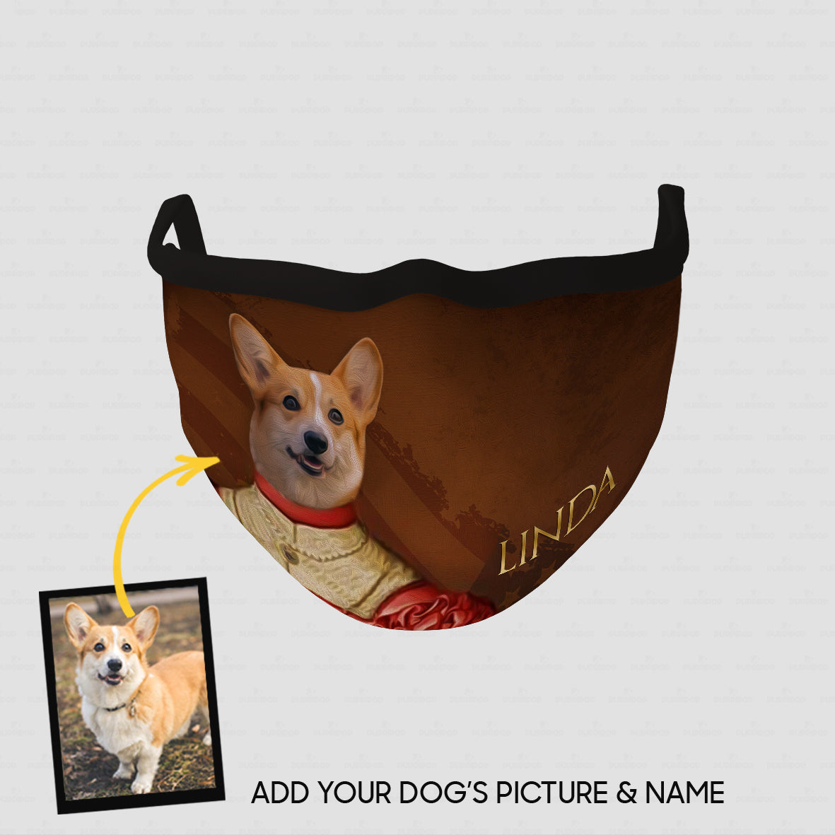 Personalized Dog Gift Idea - Royal Dog's Portrait 45 For Dog Lovers - Cloth Mask