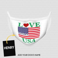 Thumbnail for Personalized Dog Gift Idea - Love The USA For Dog Lovers - Cloth Mask