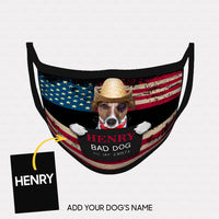 Thumbnail for Personalized Dog Gift Idea - Bad Dog Wearing Cowboy Hat For Dog Lovers - Cloth Mask