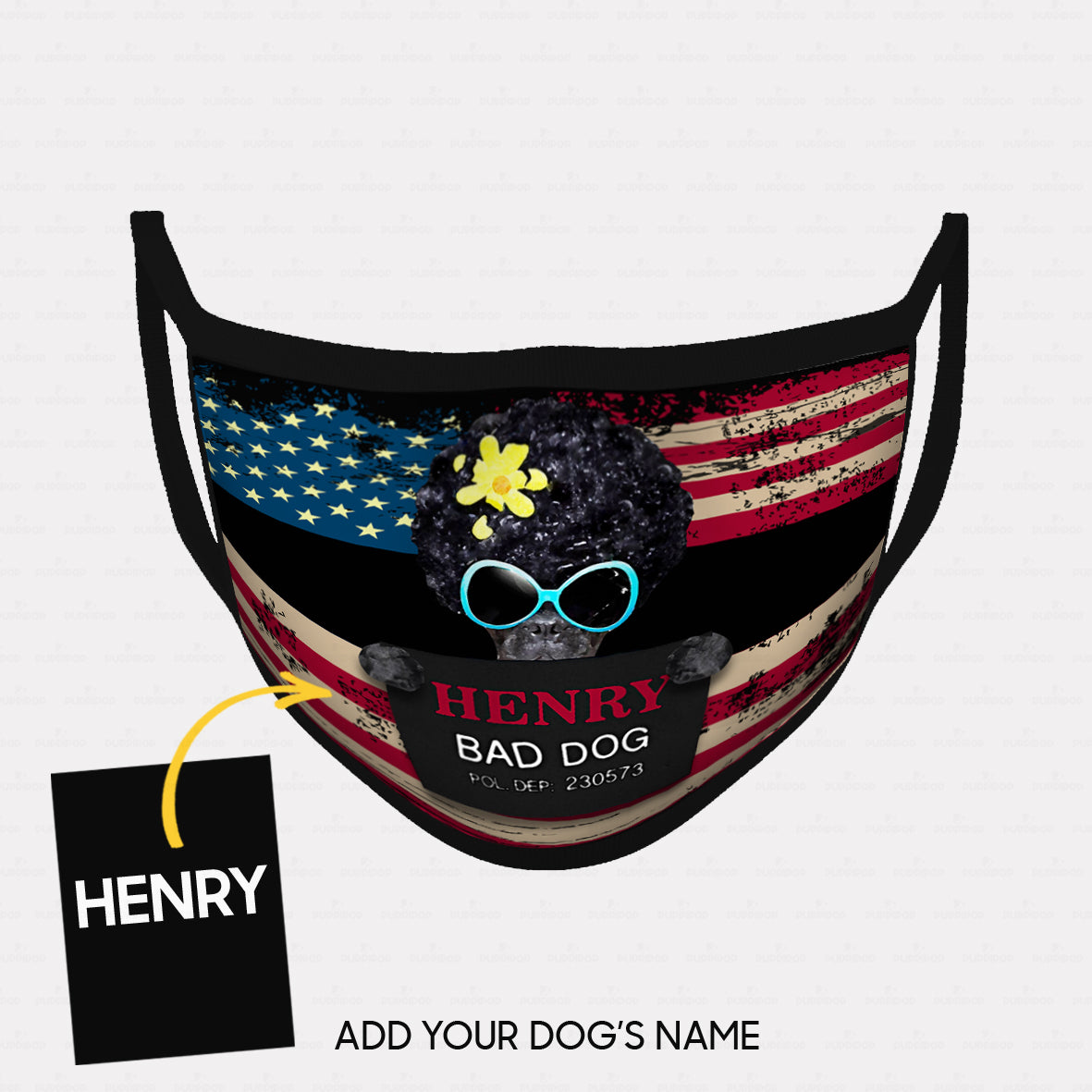 Personalized Dog Gift Idea - Bad Dog With Curly Hair For Dog Lovers - Cloth Mask