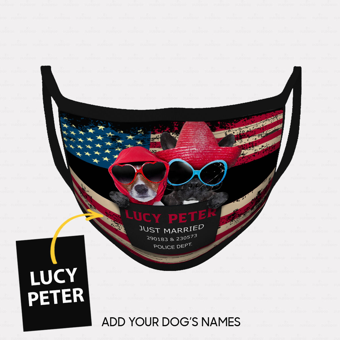 Personalized Dog Gift Idea - Bad Dogs Wearing Different Pink Hats For Dog Lovers - Cloth Mask