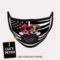 Thumbnail for Personalized Dog Gift Idea - Dog Wearing Glasses And Dog Having Birthmark Just Married For Dog Lovers - Cloth Mask