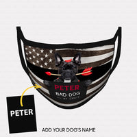 Thumbnail for Personalized Dog Gift Idea - Bad Black Dog With Arrow For Dog Lovers - Cloth Mask