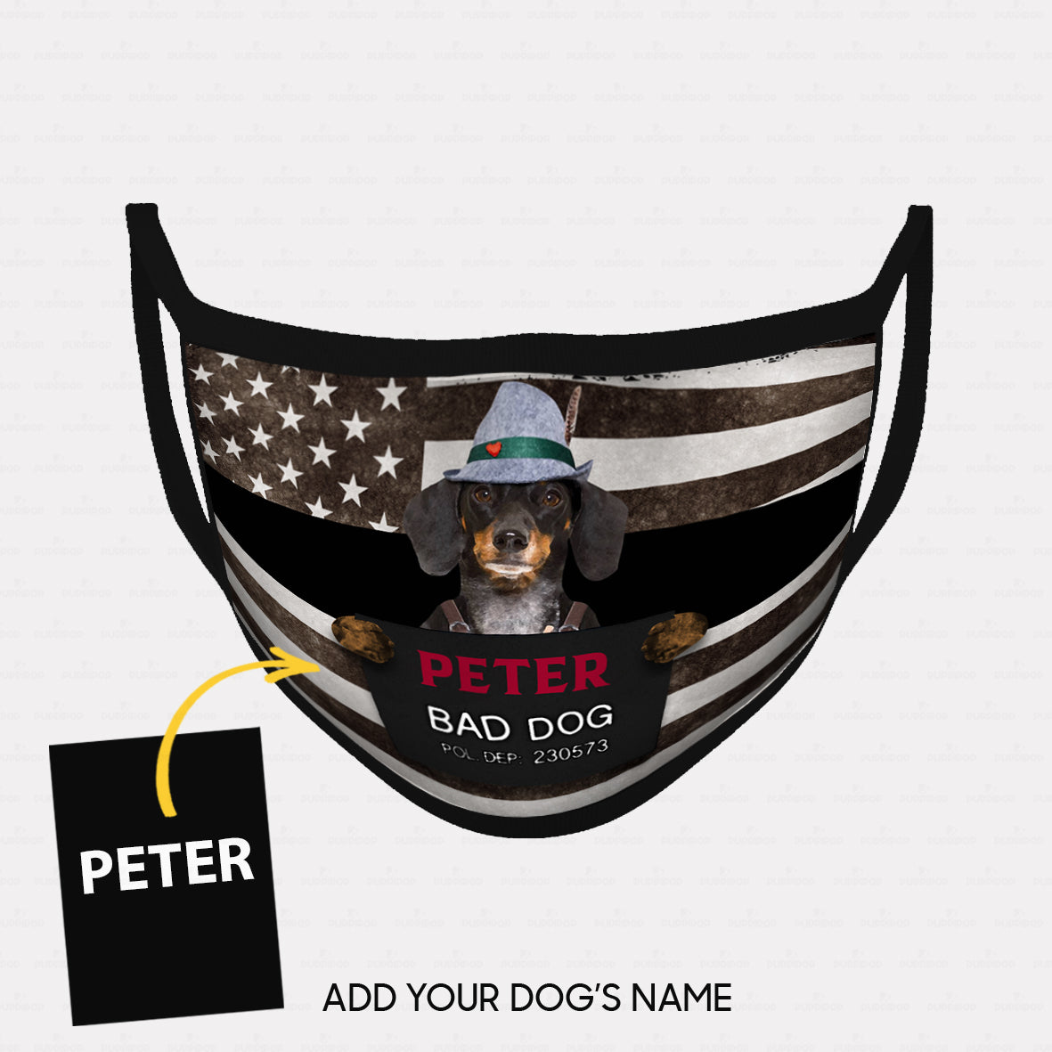 Personalized Dog Gift Idea - Bad Long Ear Dog Wearing Fedora For Dog Lovers - Cloth Mask