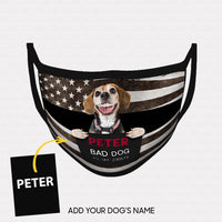 Thumbnail for Personalized Dog Gift Idea - Bad Dog Showing Teeth For Dog Lovers - Cloth Mask