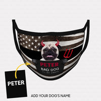 Thumbnail for Personalized Dog Gift Idea - Bad Evil Pug For Dog Lovers - Cloth Mask