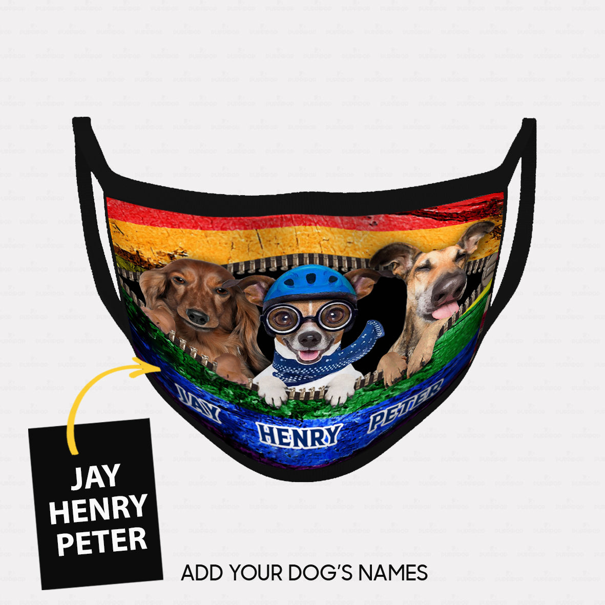 Personalized Dog Gift Idea - Angry Dog, Blue Helmet Dog And Mowing Dog For Dog Lovers - Cloth Mask