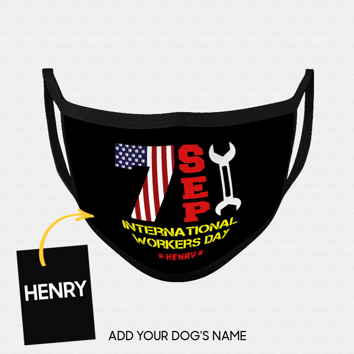 Personalized Dog Gift Idea - International Workers Day For Dog Lovers - Cloth Mask