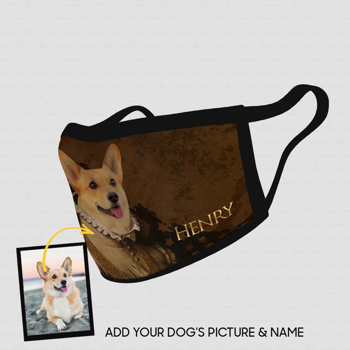 Personalized Dog Gift Idea - Royal Dog's Portrait 58 For Dog Lovers - Cloth Mask