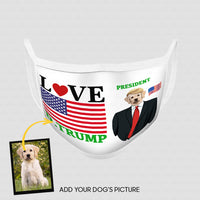 Thumbnail for Personalized Dog Gift Idea - Love President D.Trump For Dog Lovers - Cloth Mask
