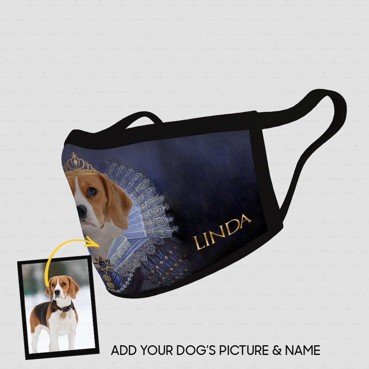 Personalized Dog Gift Idea - Royal Dog's Portrait 30 For Dog Lovers - Cloth Mask