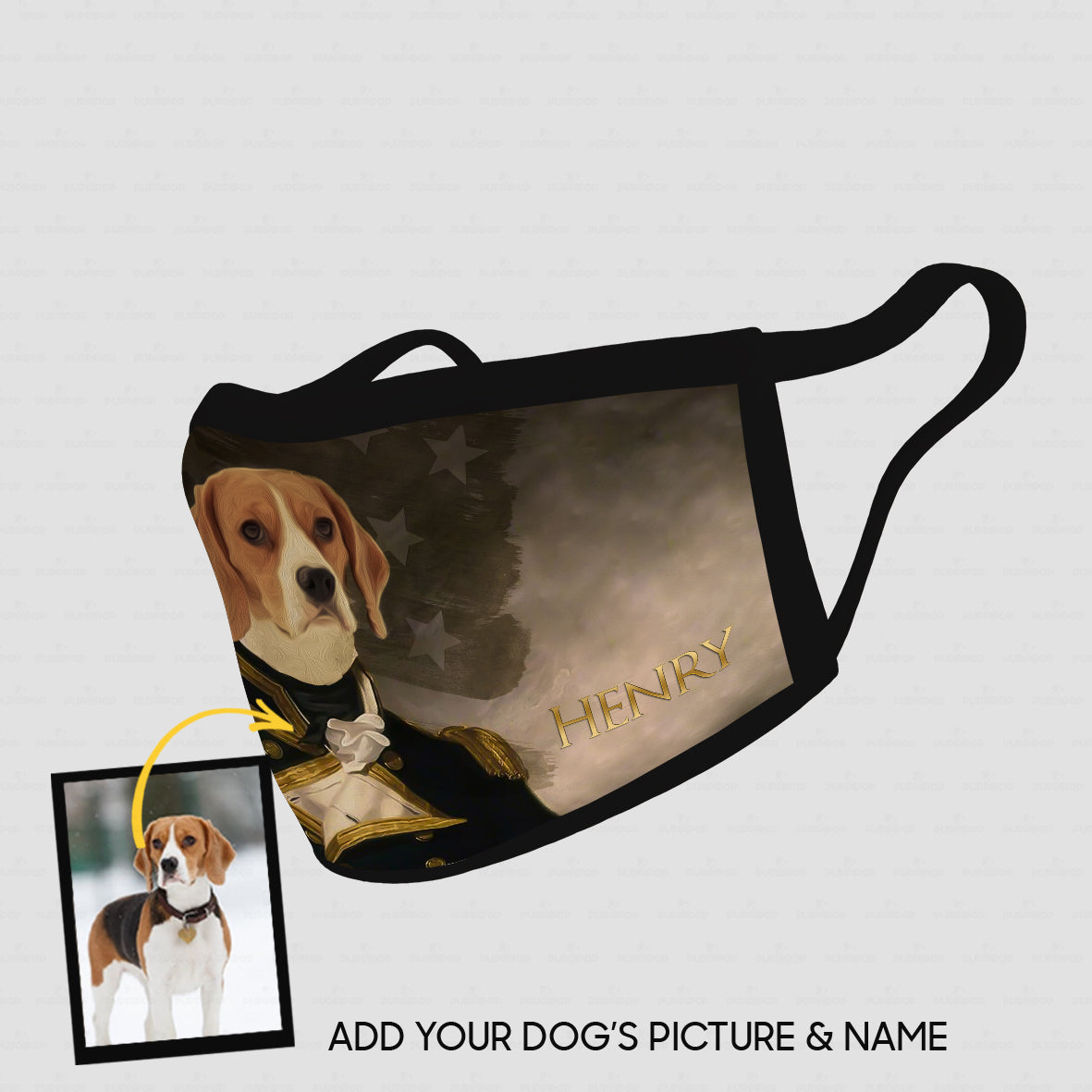 Personalized Dog Gift Idea - Royal Dog's Portrait 60 For Dog Lovers - Cloth Mask
