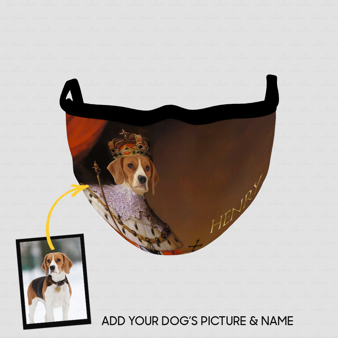 Personalized Dog Gift Idea - Royal Dog's Portrait 85 For Dog Lovers - Cloth Mask