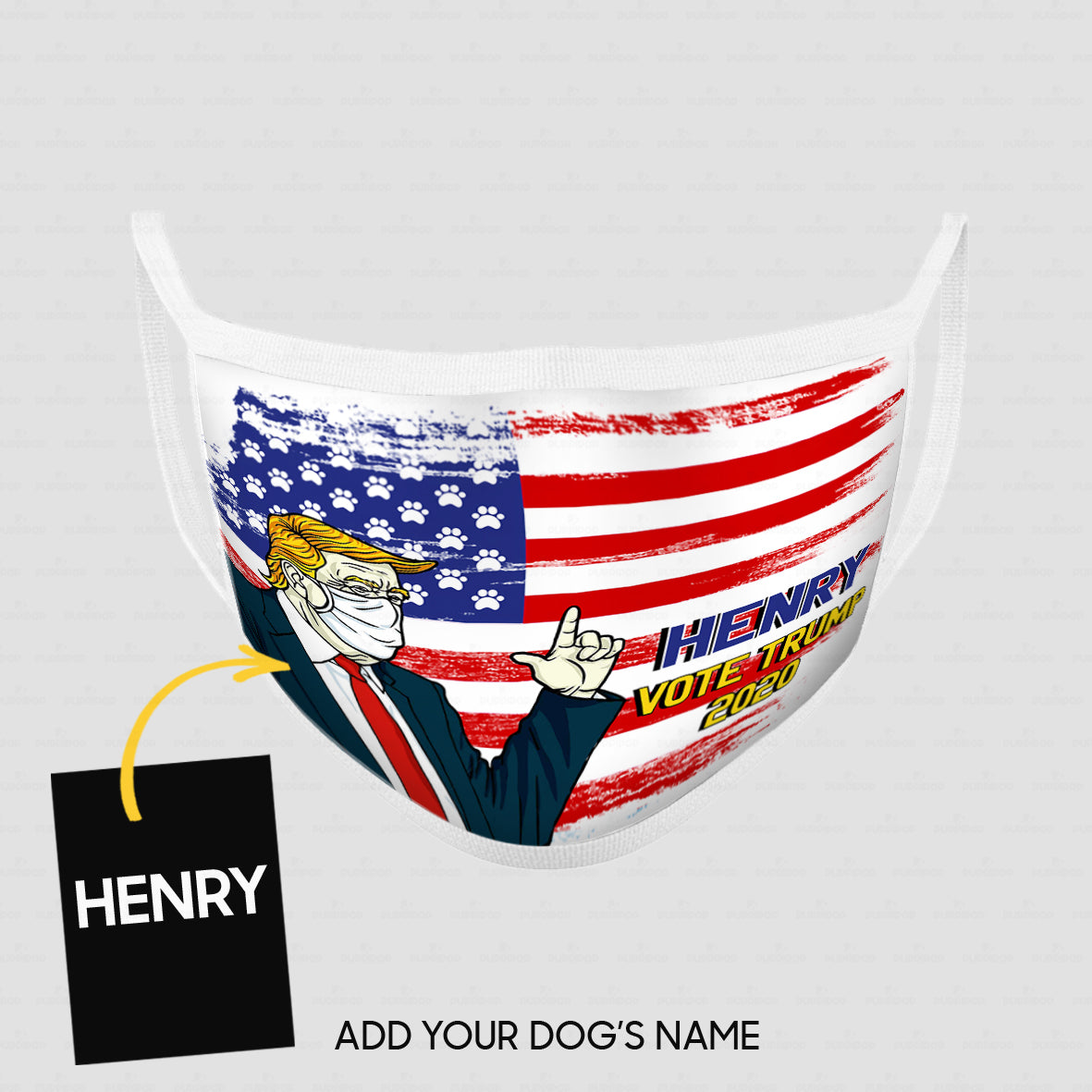 Personalized Dog Gift Idea - Vote For Trump Wearing Vest And Mask 2020 For Dog Lovers - Cloth Mask