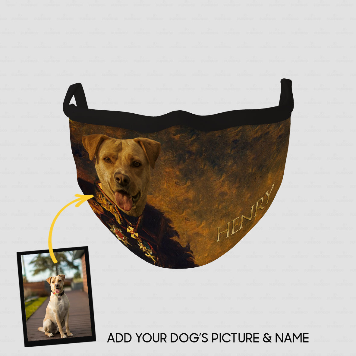 Personalized Dog Gift Idea - Royal Dog's Portrait 50 For Dog Lovers - Cloth Mask