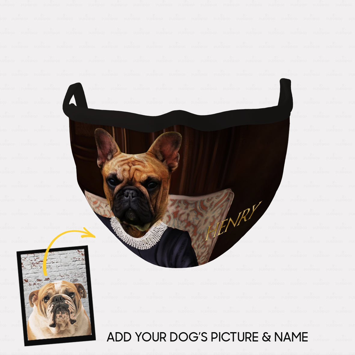 Personalized Dog Gift Idea - Royal Dog's Portrait 16 For Dog Lovers - Cloth Mask