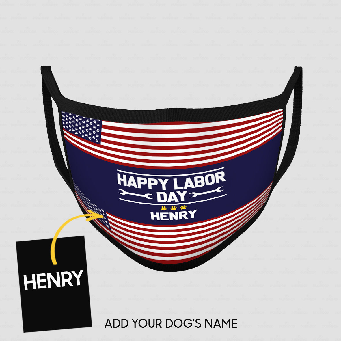 Personalized Dog Gift Idea - Happy Labor Day Proud Day For Dog Lovers - Cloth Mask