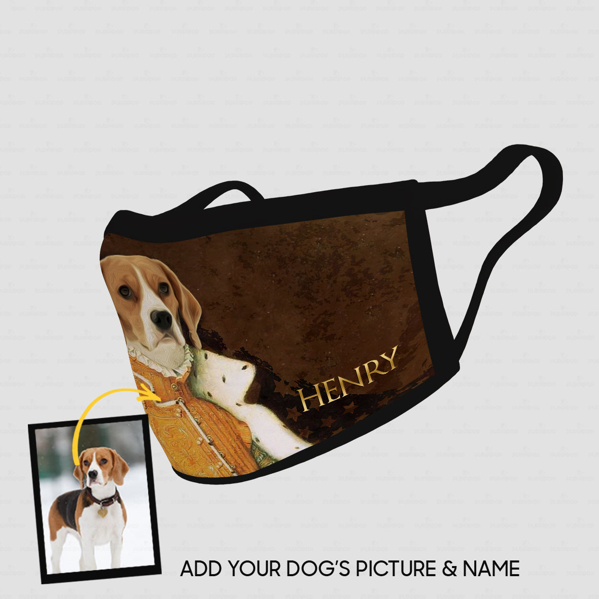 Personalized Dog Gift Idea - Royal Dog's Portrait 62 For Dog Lovers - Cloth Mask