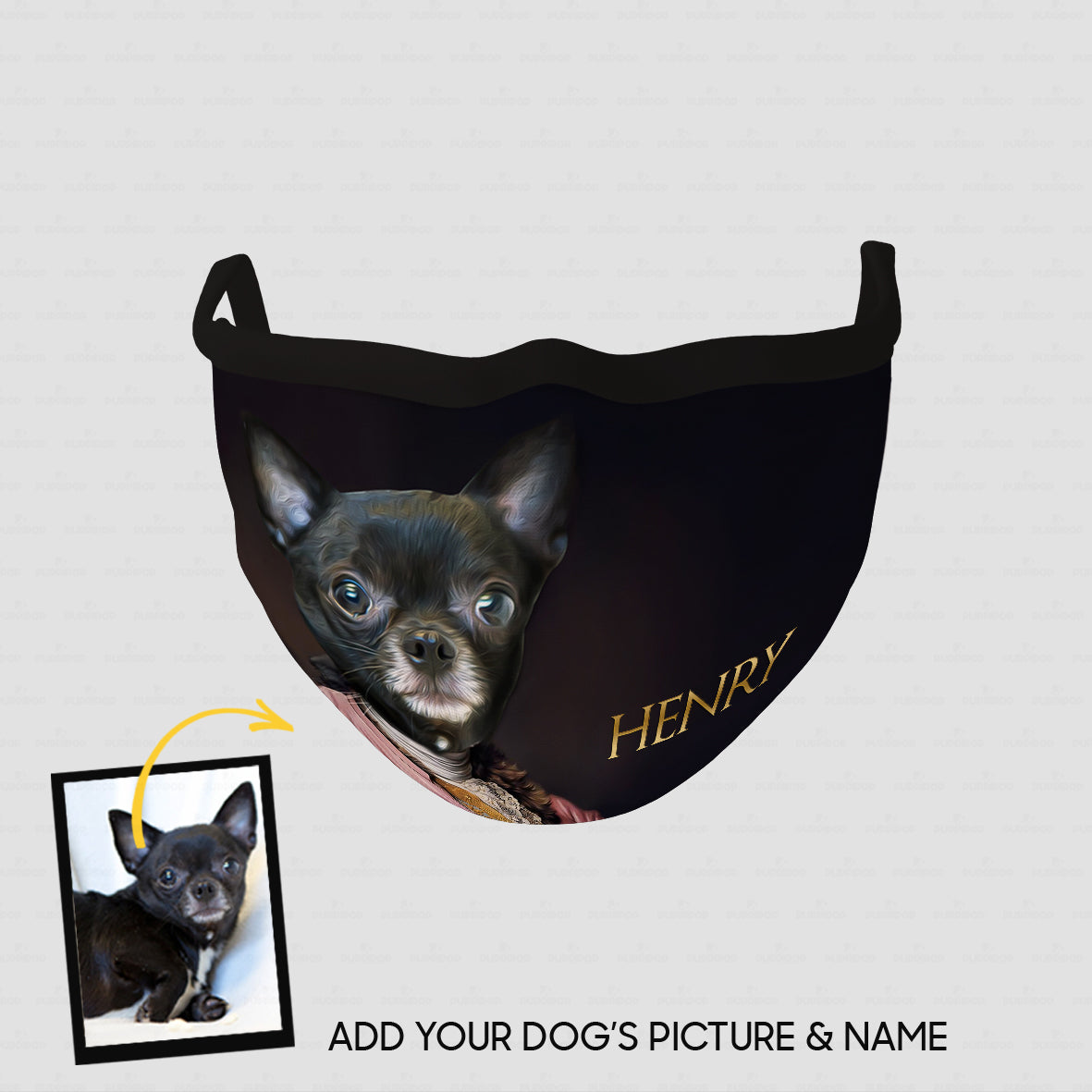 Personalized Dog Gift Idea - Royal Dog's Portrait 18 For Dog Lovers - Cloth Mask