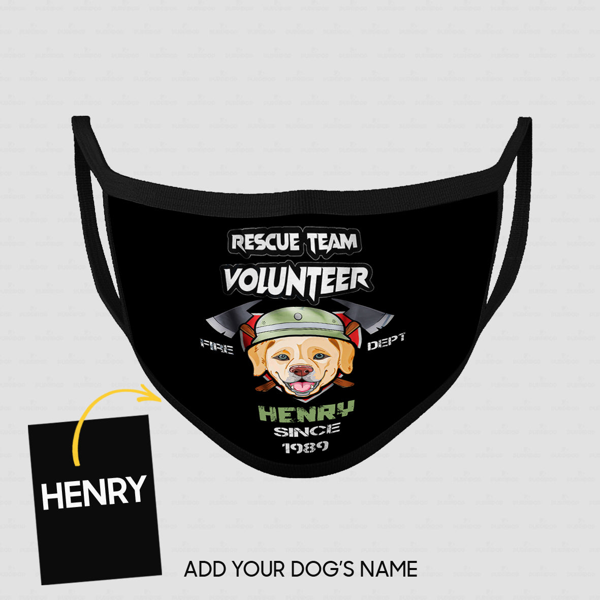 Personalized Dog Gift Idea - We Are Rescue Team Volunteer Fire Dept Since 1989 For Dog Lovers - Cloth Mask
