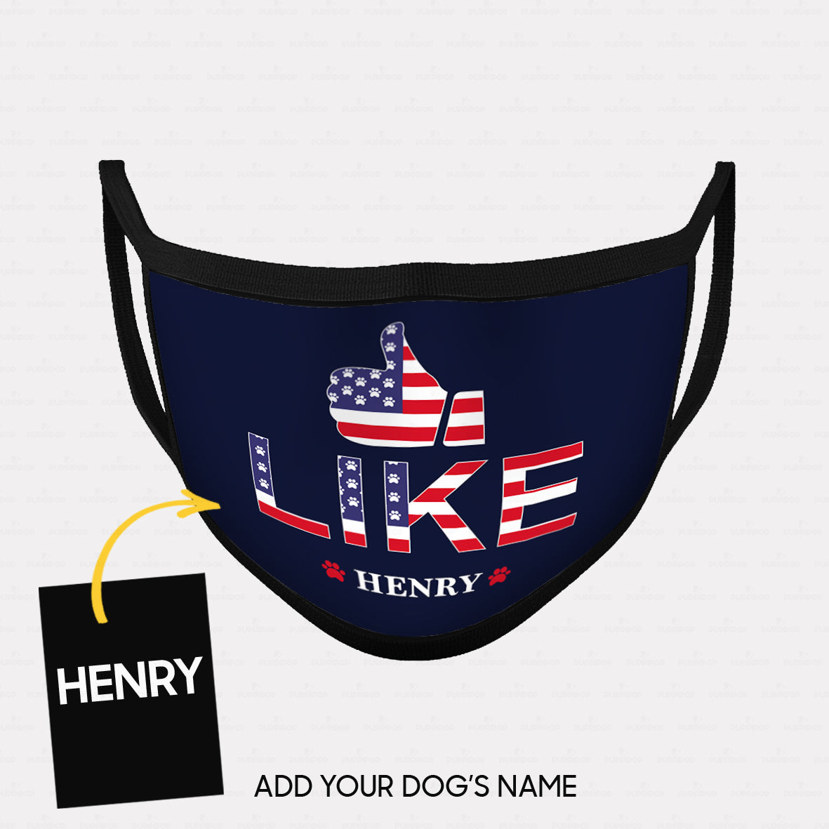 Personalized Dog Gift Idea - America Thumb Up For Dog Lovers - Cloth Mask