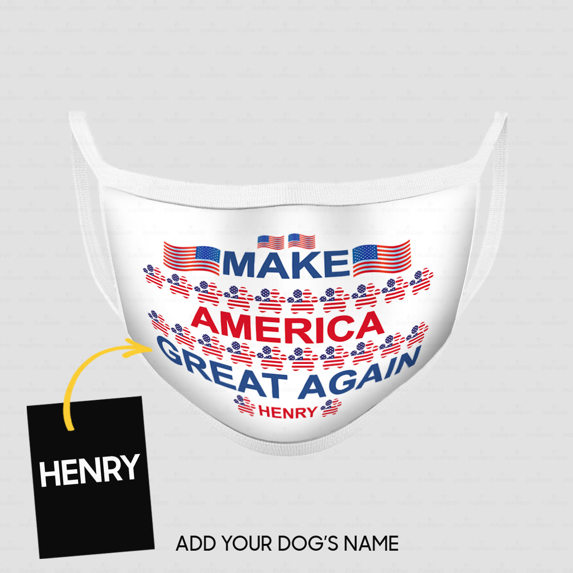 Personalized Dog Gift Idea - Make America Great Again With Paws And Flags For Dog Lovers - Cloth Mask