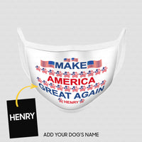 Thumbnail for Personalized Dog Gift Idea - Make America Great Again With Paws And Flags For Dog Lovers - Cloth Mask