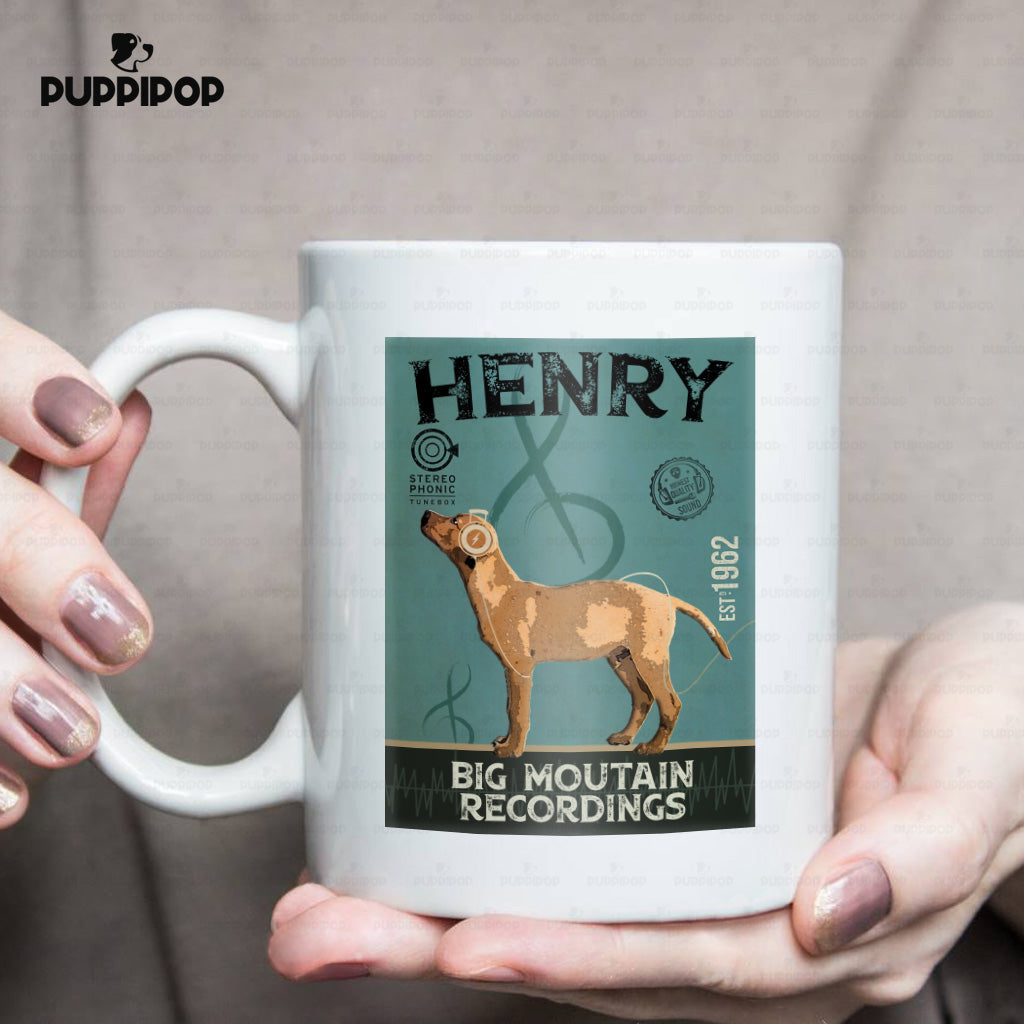 Custom Dog Mug - Personalized Big Mountain Recordings Gift For Dad - White Mug