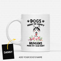 Thumbnail for Custom Dog Mug - Personalized Husky Makes Me Happy Gift For Dad - White Mug