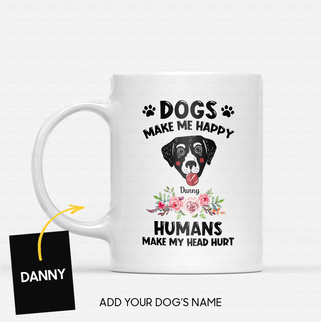 Custom Dog Mug - Personalized Labrador Makes Me Happy Gift For Dad - White Mug