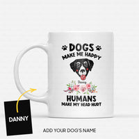 Thumbnail for Custom Dog Mug - Personalized Labrador Makes Me Happy Gift For Dad - White Mug