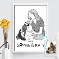 Thumbnail for Personalized Dog Gift Idea - Black And White Sketching Gift For Puppy Lovers - Matte Canvas