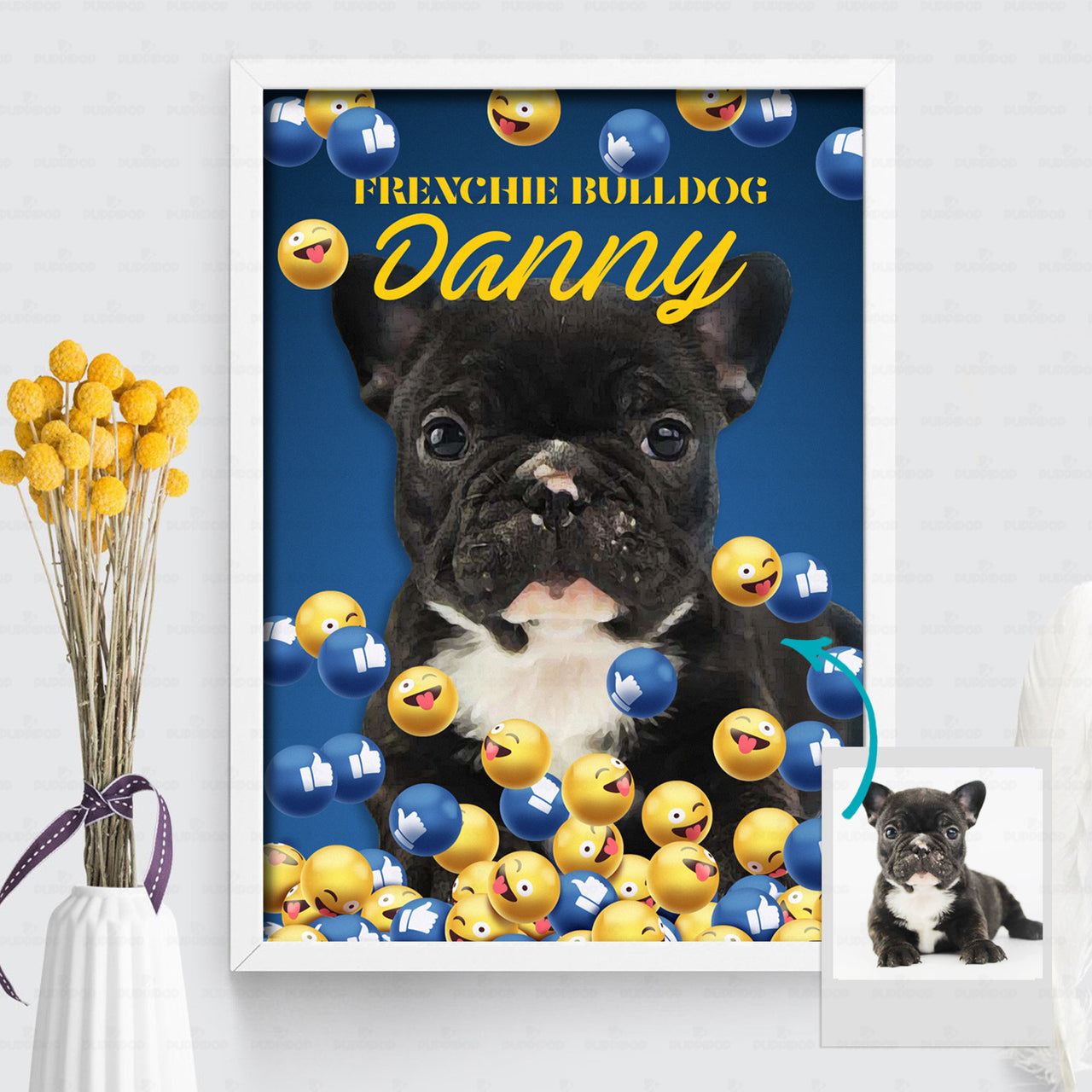 Personalized Gift - Funny Icon Reaction Social Media Portrait For Puppy Lovers - Matte Canvas