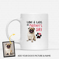 Thumbnail for Custom Dog Mug - Personalized Gift Idea - Love & Licks On Mother's Day For Dog Lover - White Mug