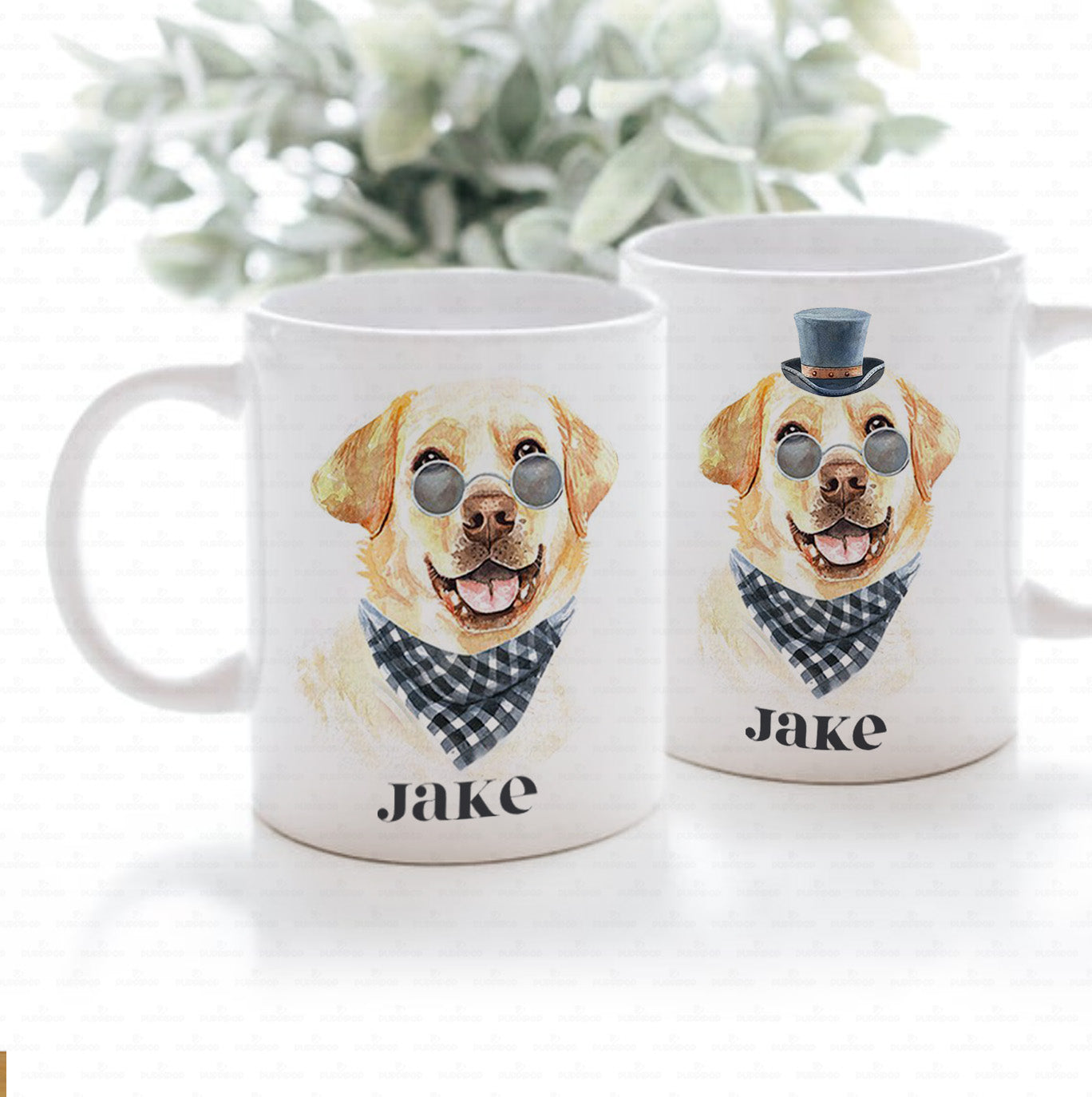 Personalized Dog Gift Idea - Funny Watercolor Portrait Gift For Puppy Lovers - White Mug